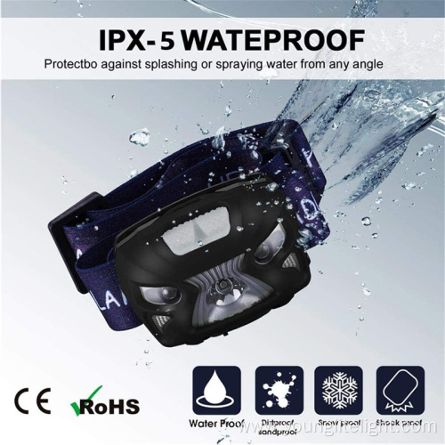 New waterproof motion sensor rechargeable headlamp